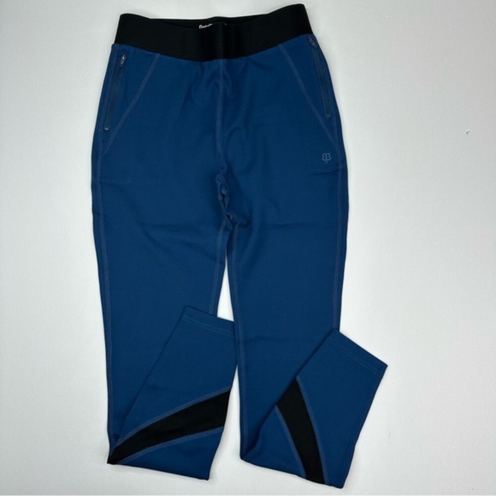 Betabrand Womens Vitalize Leggings Blue Black Mesh Ankle‎ Zip Pockets XS NWT